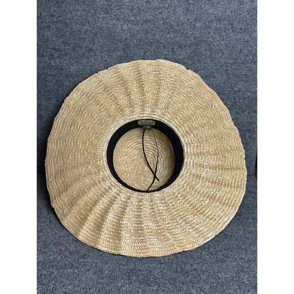 Sun N Sand UPF 50+ oversize straw sun hat very wide brim adjustable black ribbon main image 7